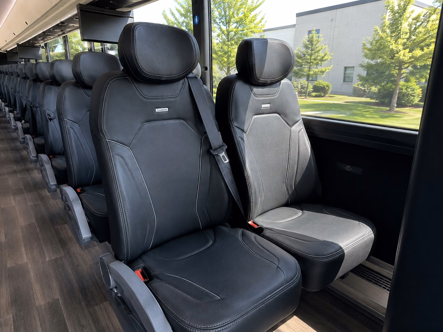 56 passenger charter bus inside